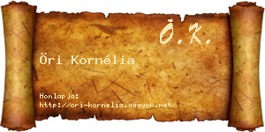 Őri Kornélia névjegykártya